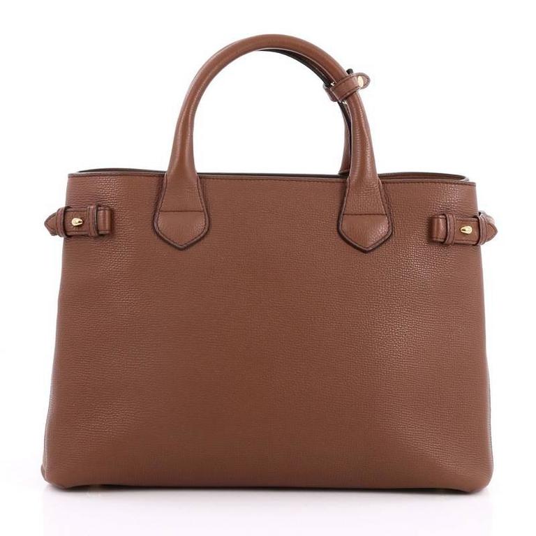 Burberry house check derby leather medium banner tote 2025