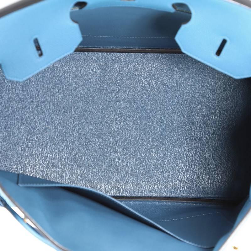 Women's Hermes Birkin Handbag Bleu Colvert Togo With Gold Hardware 35