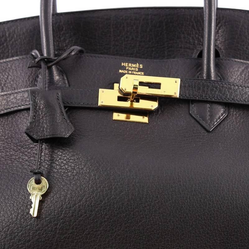 Hermes Birkin Handbag Black Evergrain with Gold Hardware 40 3