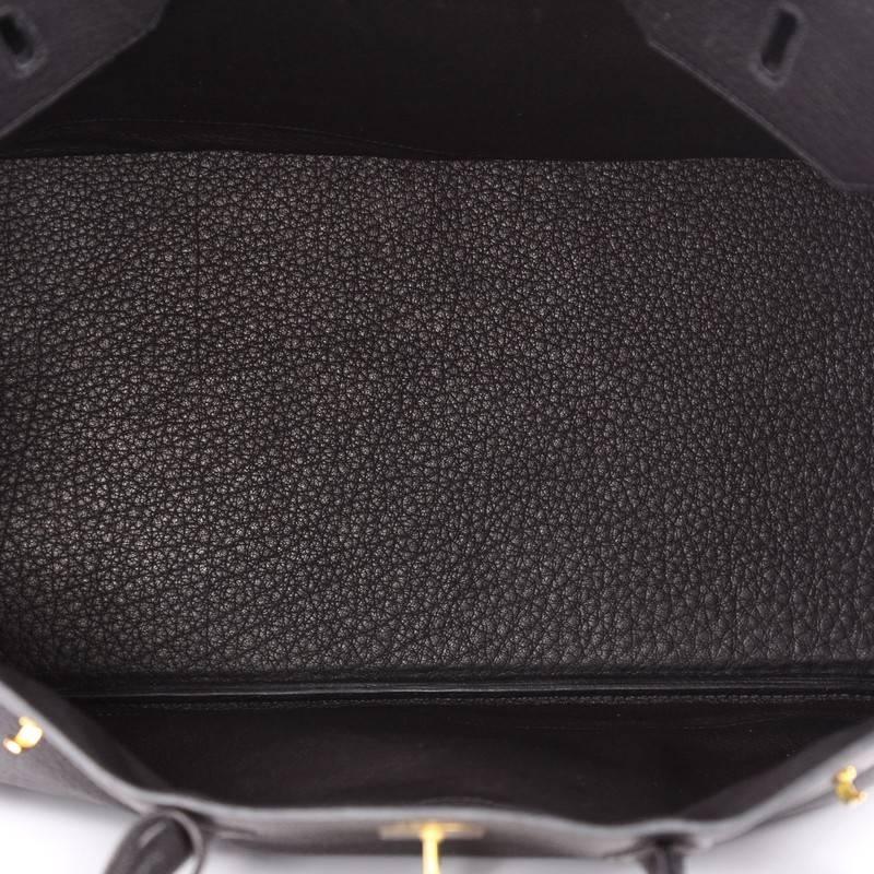 Hermes Birkin Handbag Black Evergrain with Gold Hardware 40 2