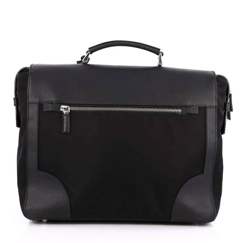 Prada Briefcase Tessuto and Saffiano Leather Large In Good Condition In NY, NY