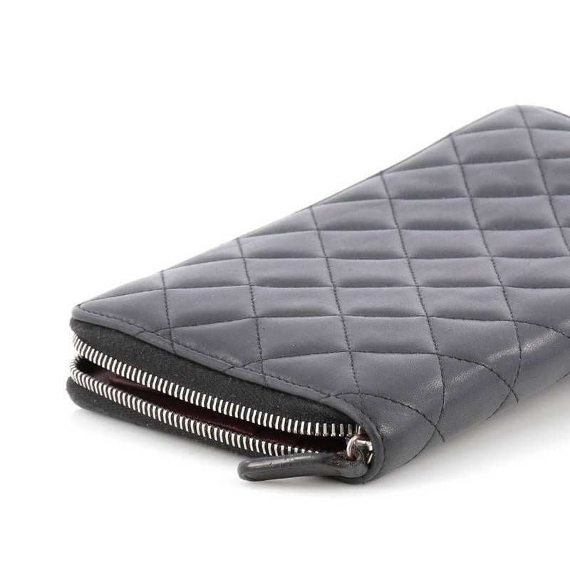 Chanel Zip Around Organizer Wallet Quilted Lambskin Large In Good Condition In NY, NY