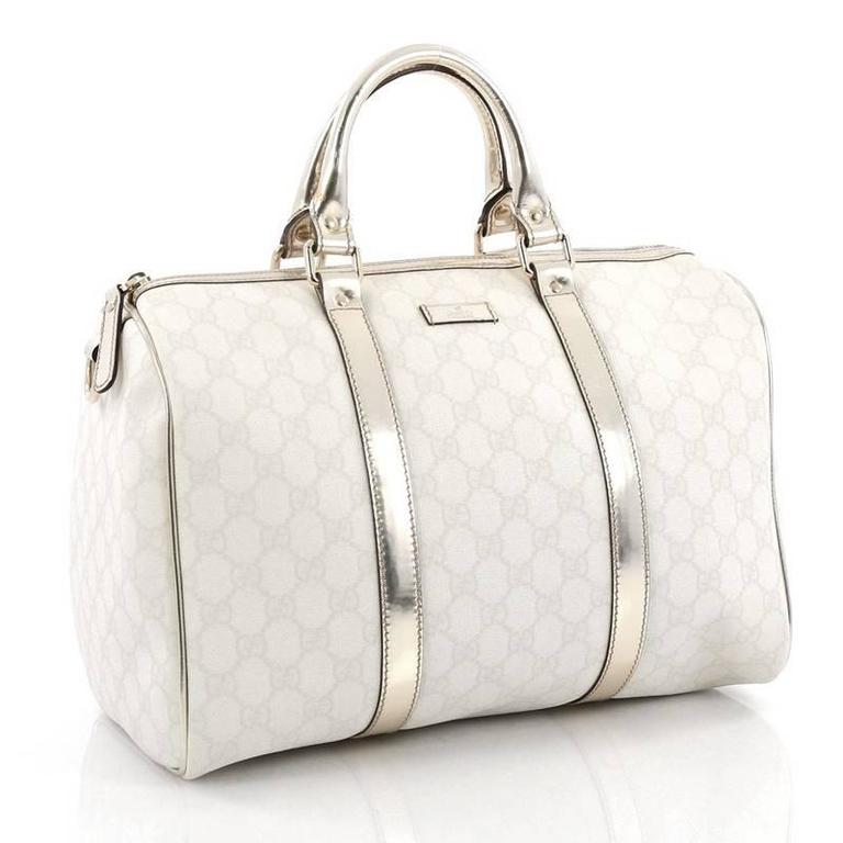 gucci joy boston bag gg coated canvas medium at 1stdibs
