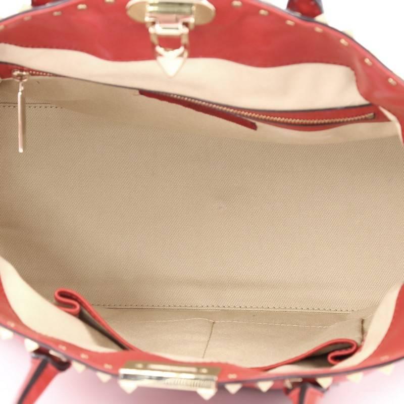 Women's Valentino Rockstud Convertible Dome Satchel Leather