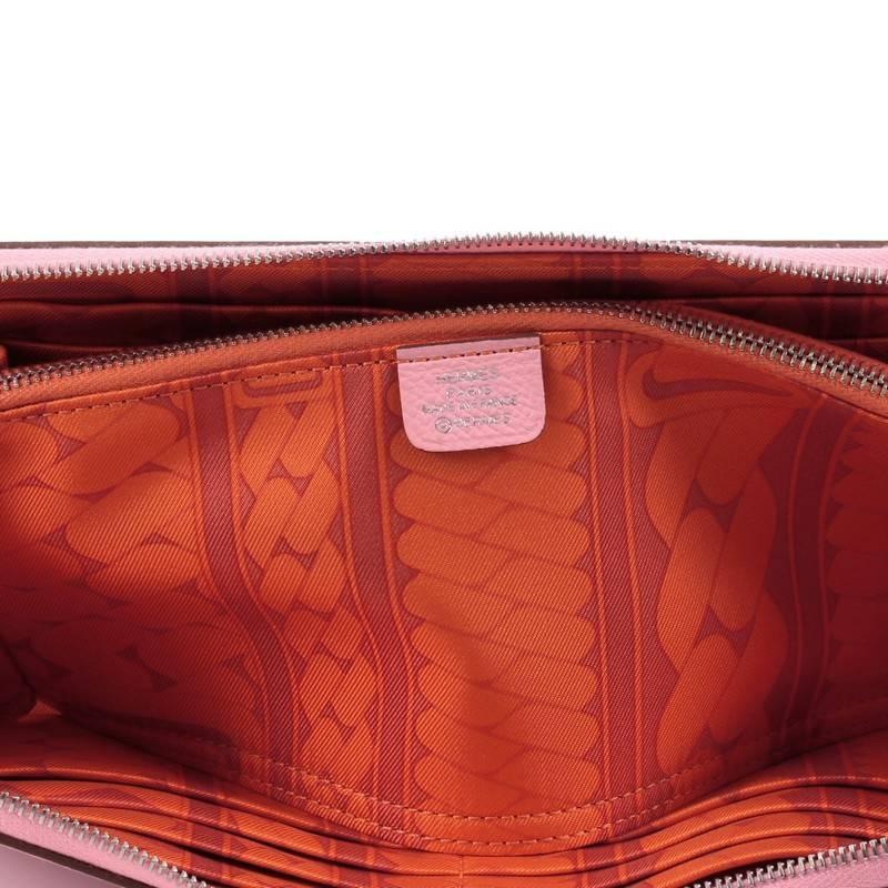 Pink Hermes Azap Zip Around Wallet Silk'in Epsom Long