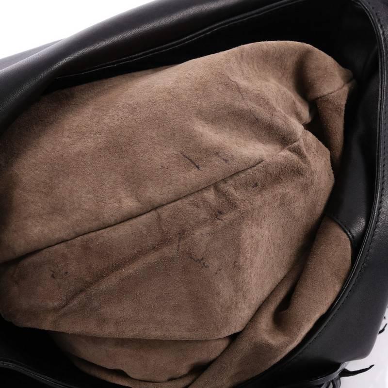 Bottega Veneta Flap Messenger Bag Leather with Frayed Intrecciato Detail 2