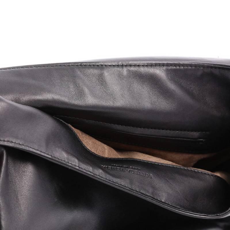 Bottega Veneta Flap Messenger Bag Leather with Frayed Intrecciato Detail 3