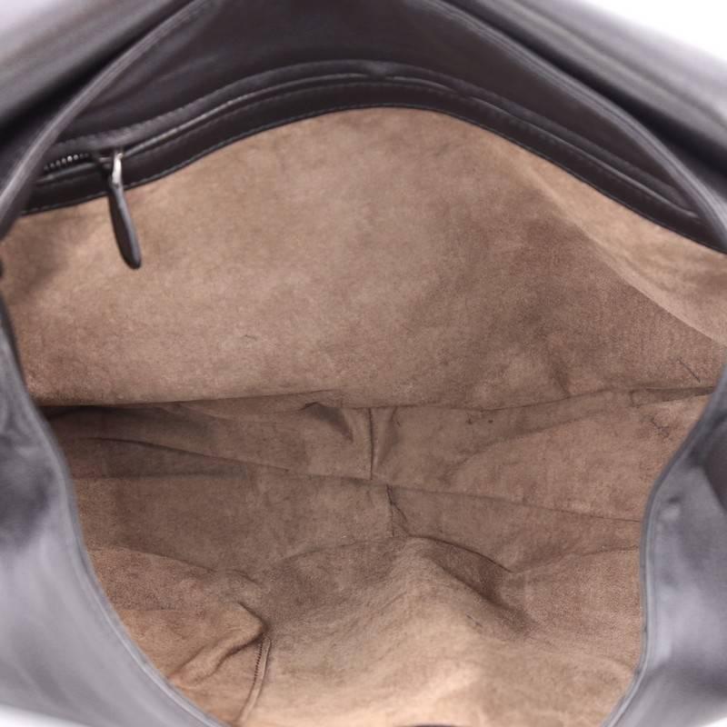 Bottega Veneta Flap Messenger Bag Leather with Frayed Intrecciato Detail 1