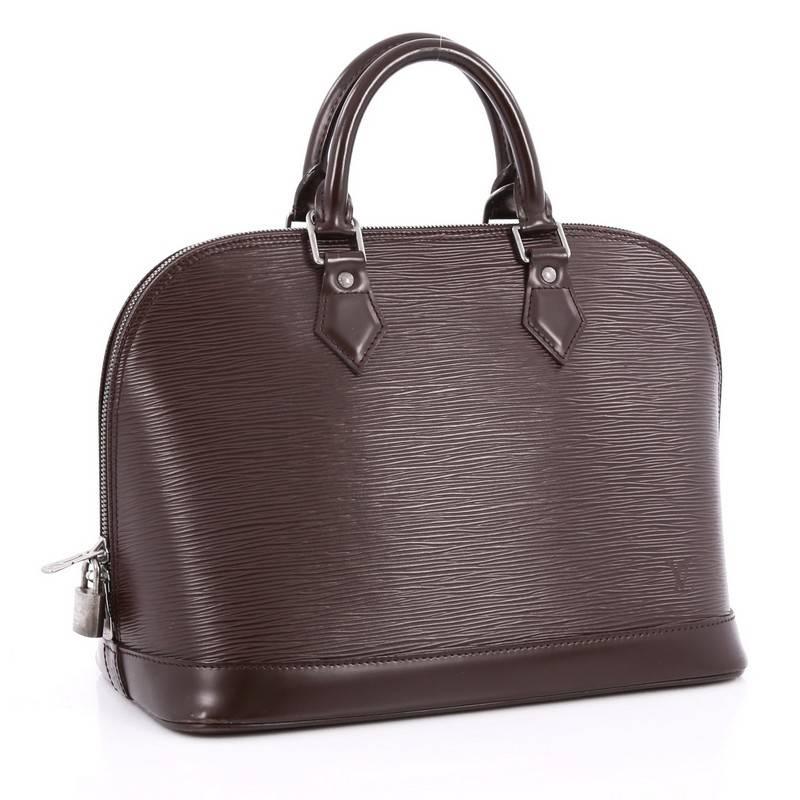 Black Louis Vuitton Vintage Alma Handbag Epi Leather PM
