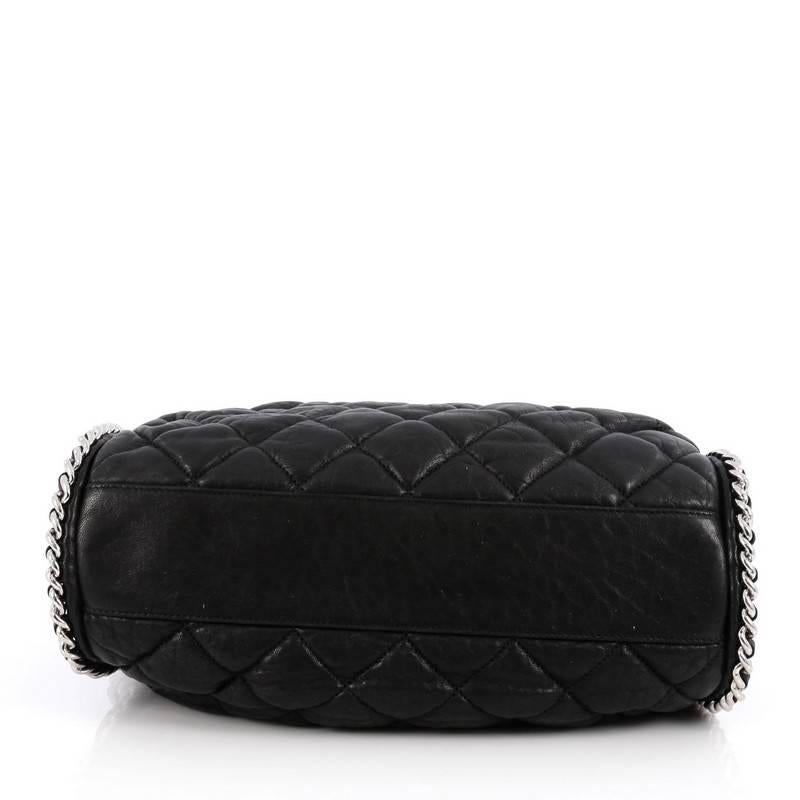 Black Chanel Chain Around Hobo Quilted Washed Lambskin