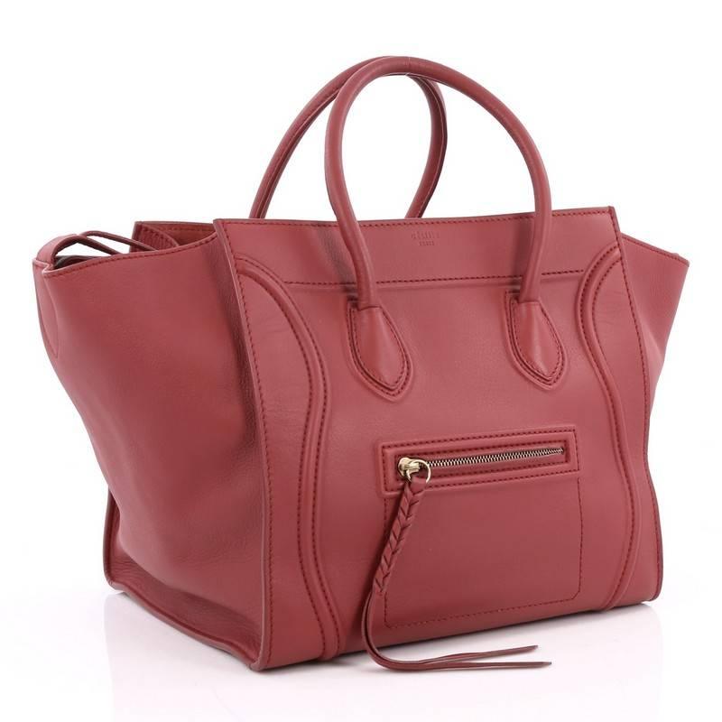 Brown Celine Phantom Handbag Grainy Leather Medium