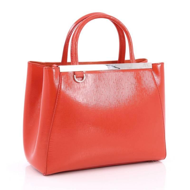 Red Fendi 2Jours Handbag Patent Petite