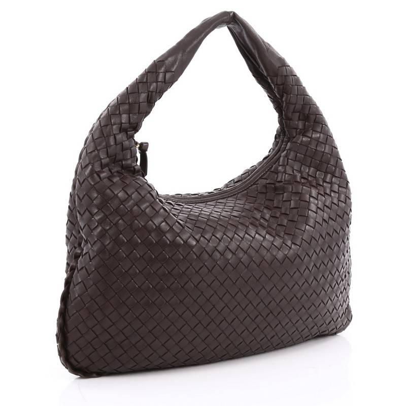 Black Bottega Veneta Veneta Hobo Intrecciato Nappa Medium