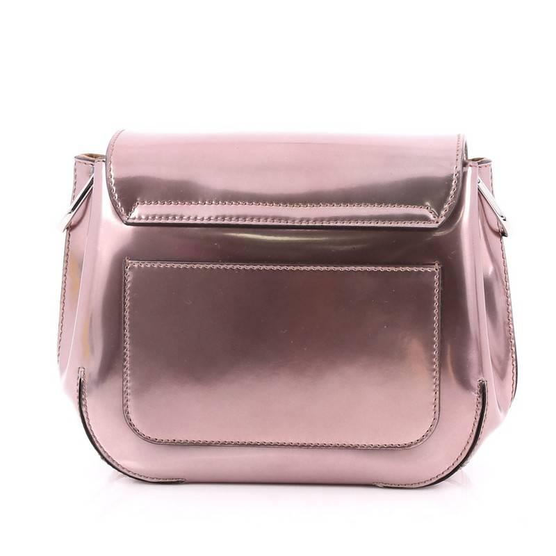 Tod's Infilature Penny Bar Crossbody Bag Patent Leather Mini In Good Condition In NY, NY