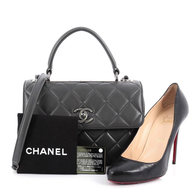Chanel Trendy CC Top Handle Bag Quilted Lambskin Small at 1stDibs