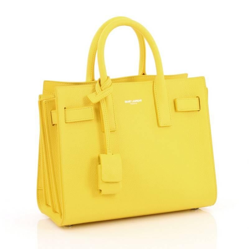 Yellow Saint Laurent Sac de Jour NM Leather Nano