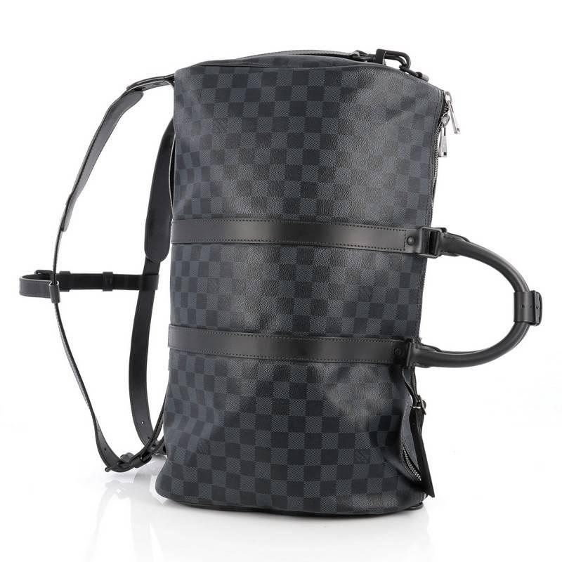 Black Louis Vuitton Keepall A Dos Bag Damier Cobalt