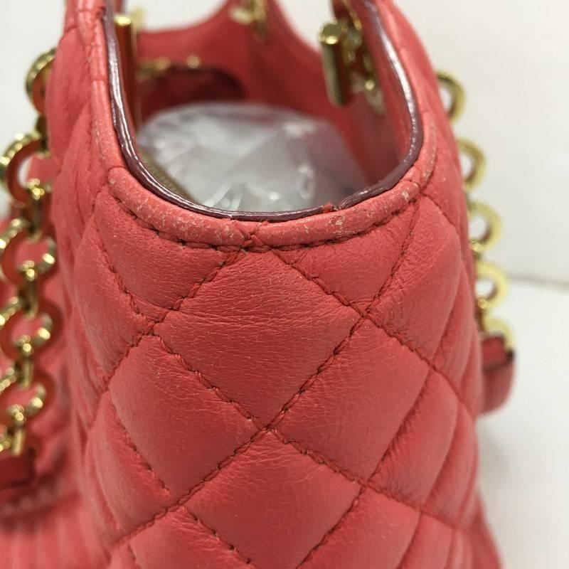 Salvatore Ferragamo Betulla Chain Tote Quilted Leather Small In Fair Condition In NY, NY