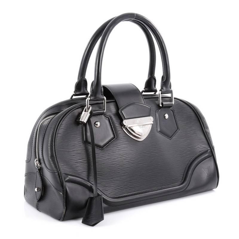 Black Louis Vuitton Montaigne Bowling Bag Epi Leather GM