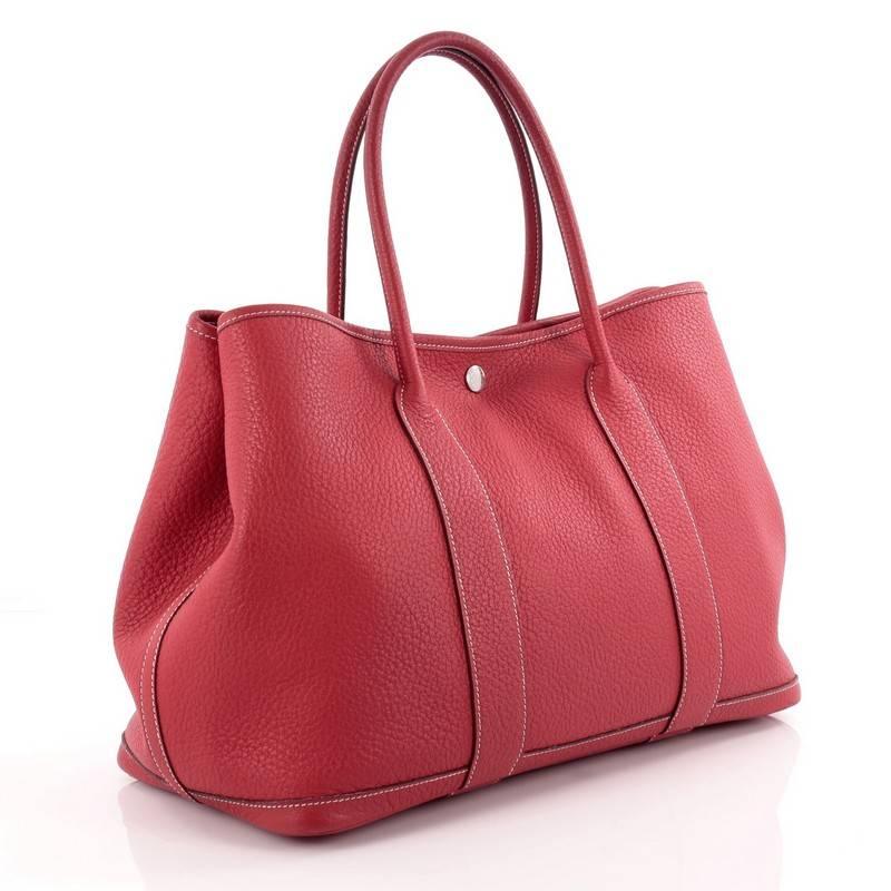 Red Hermes Garden Party Tote Leather 36