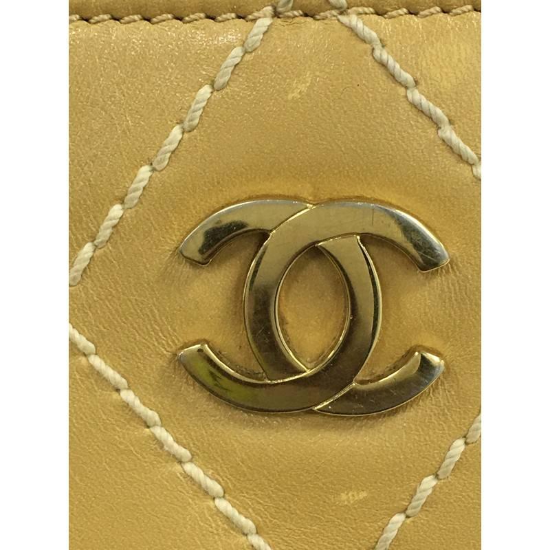 Chanel Surpique Tote Quilted Leather Small In Fair Condition In NY, NY