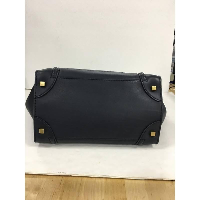 Black Celine Luggage Handbag Smooth Leather Mini