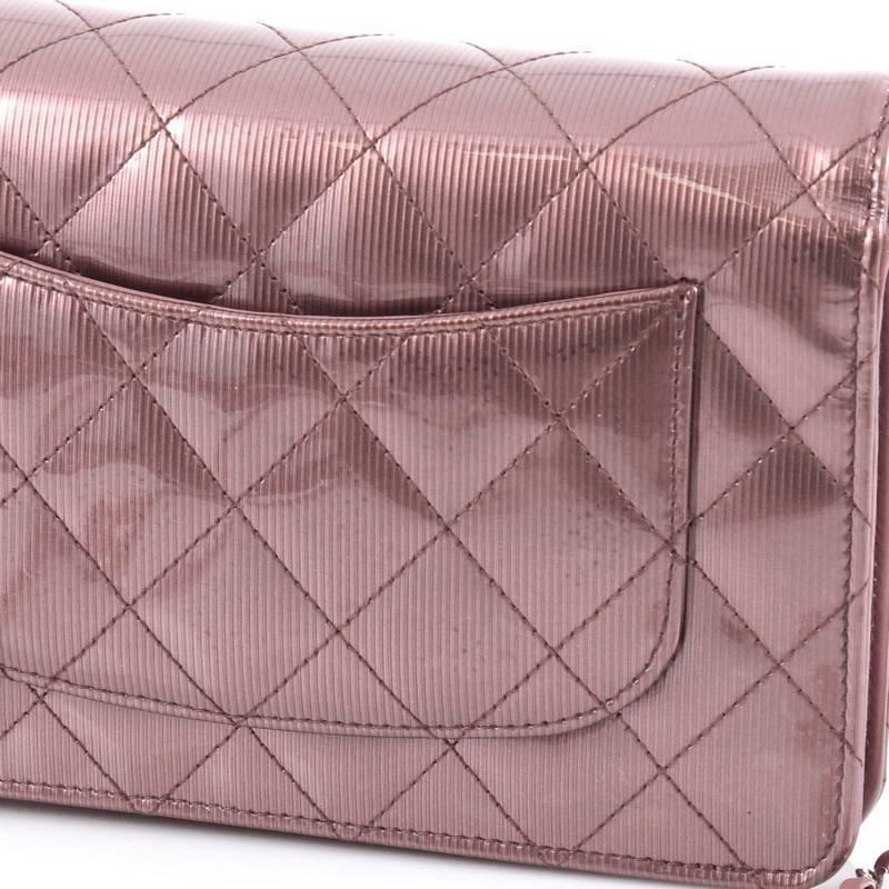 Chanel Wallet on Chain Quilted Striped Metallic Patent 2