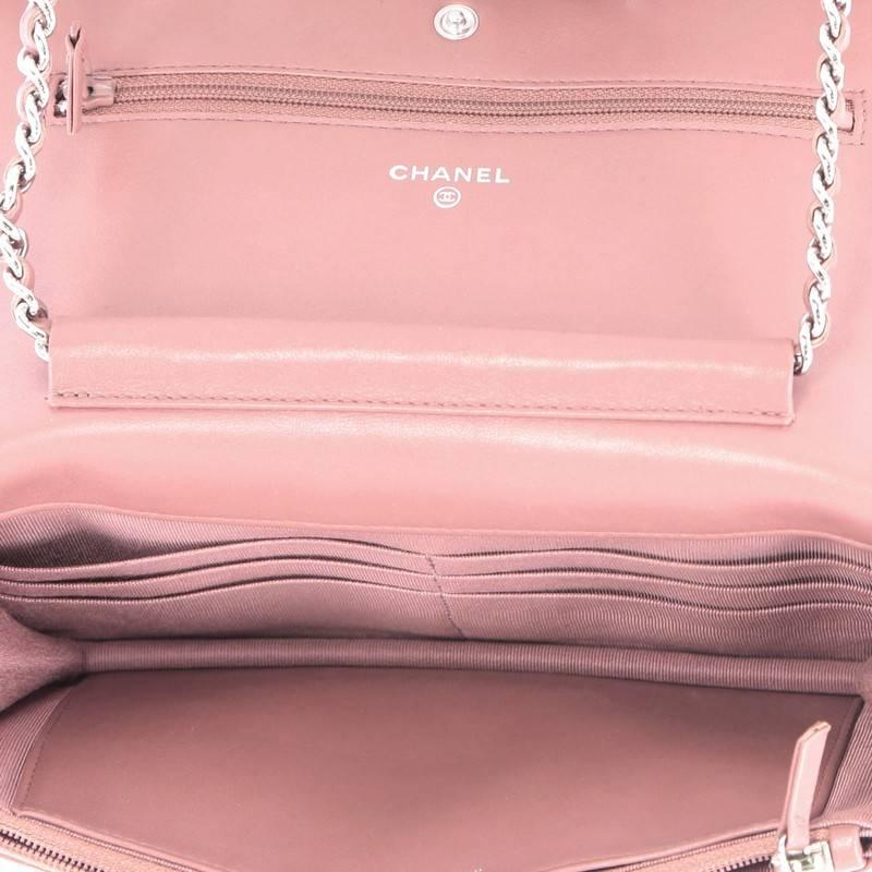 Chanel Wallet on Chain Quilted Striped Metallic Patent 4