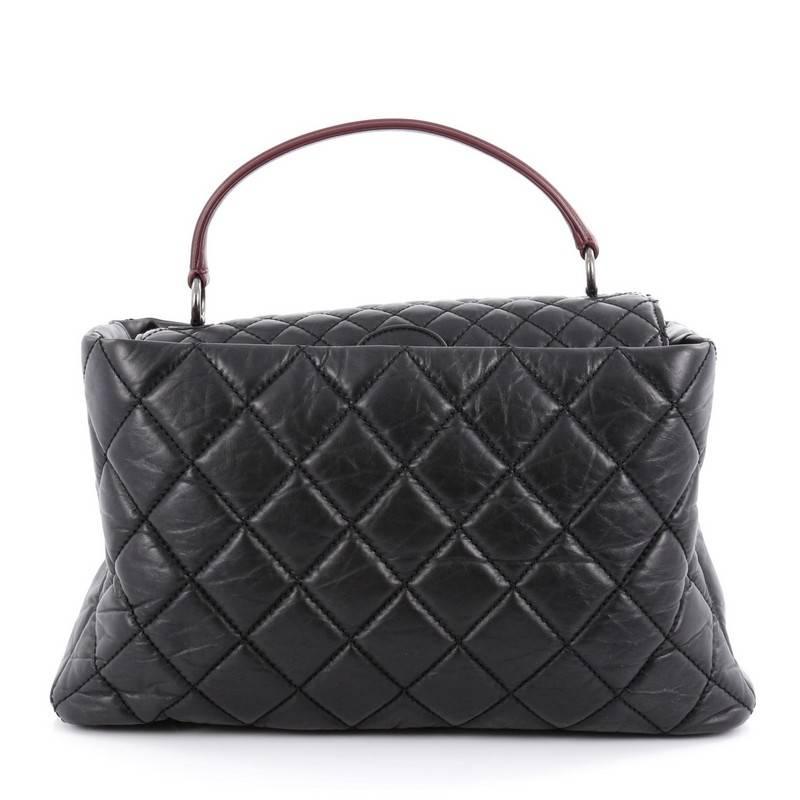 Chanel Inner Flap Shoulder Bag Quilted Aged Calfskin Medium In Good Condition In NY, NY