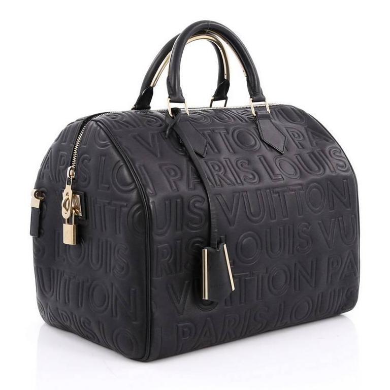 Louis Vuitton Paris Speedy Cube Bag Embossed Leather 30 at 1stDibs