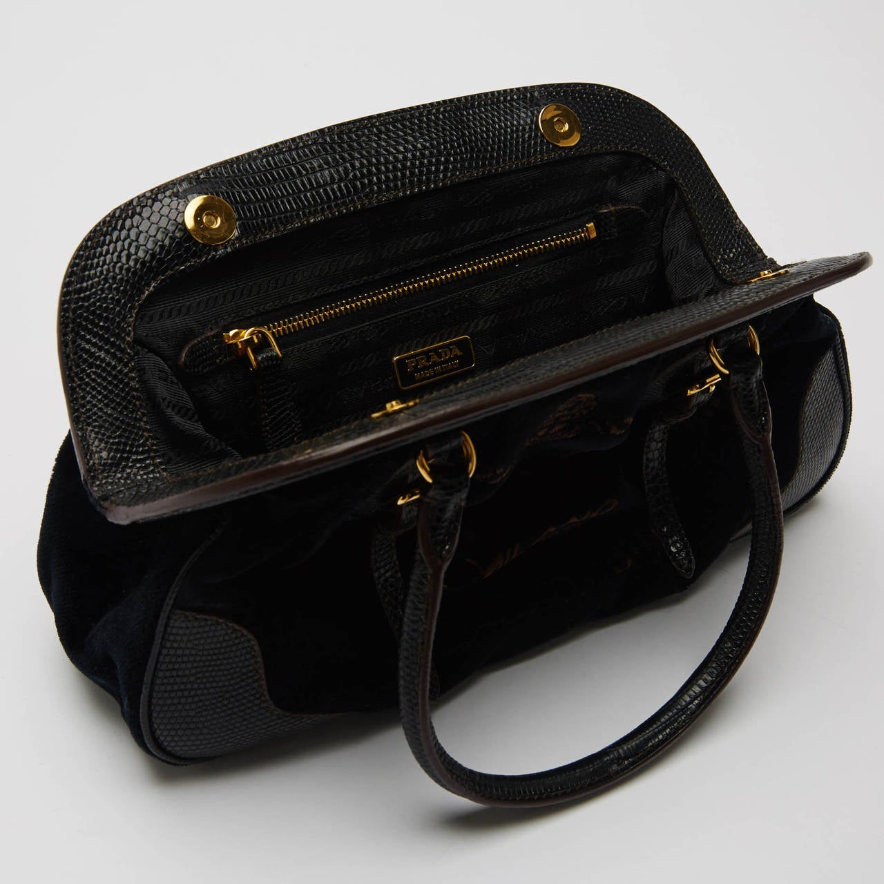 Prada Frame Bag Velvet with Leather Trim Small 2