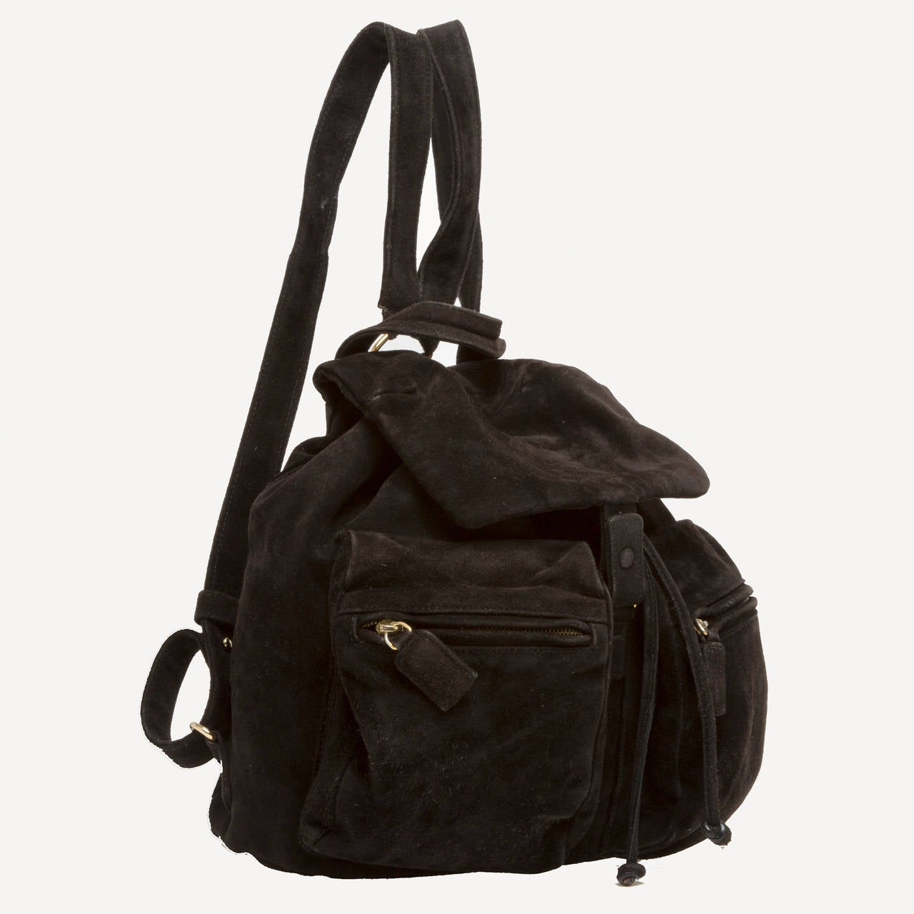 Women's Prada Zip Pocket Backpack Suede