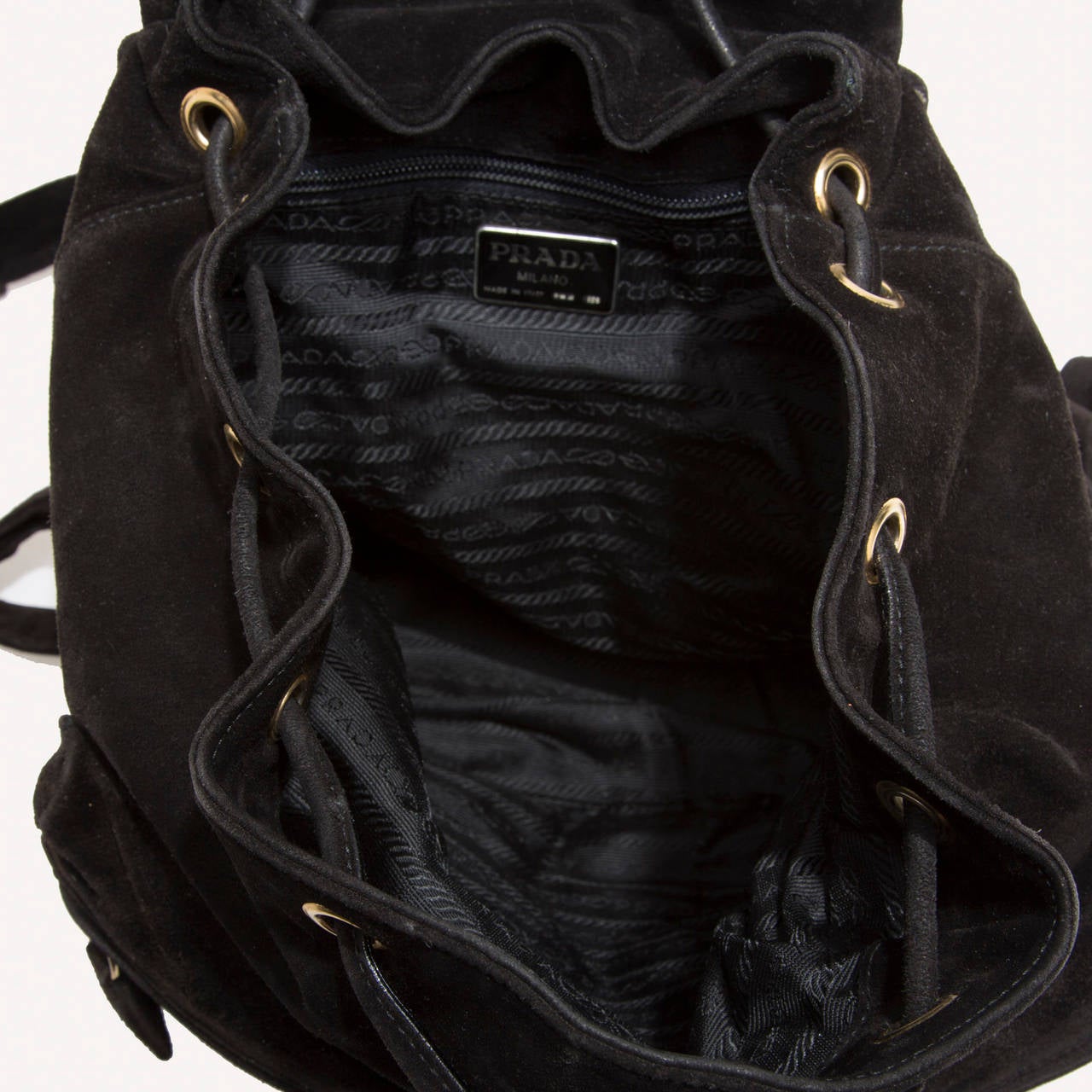 Prada Zip Pocket Backpack Suede 3