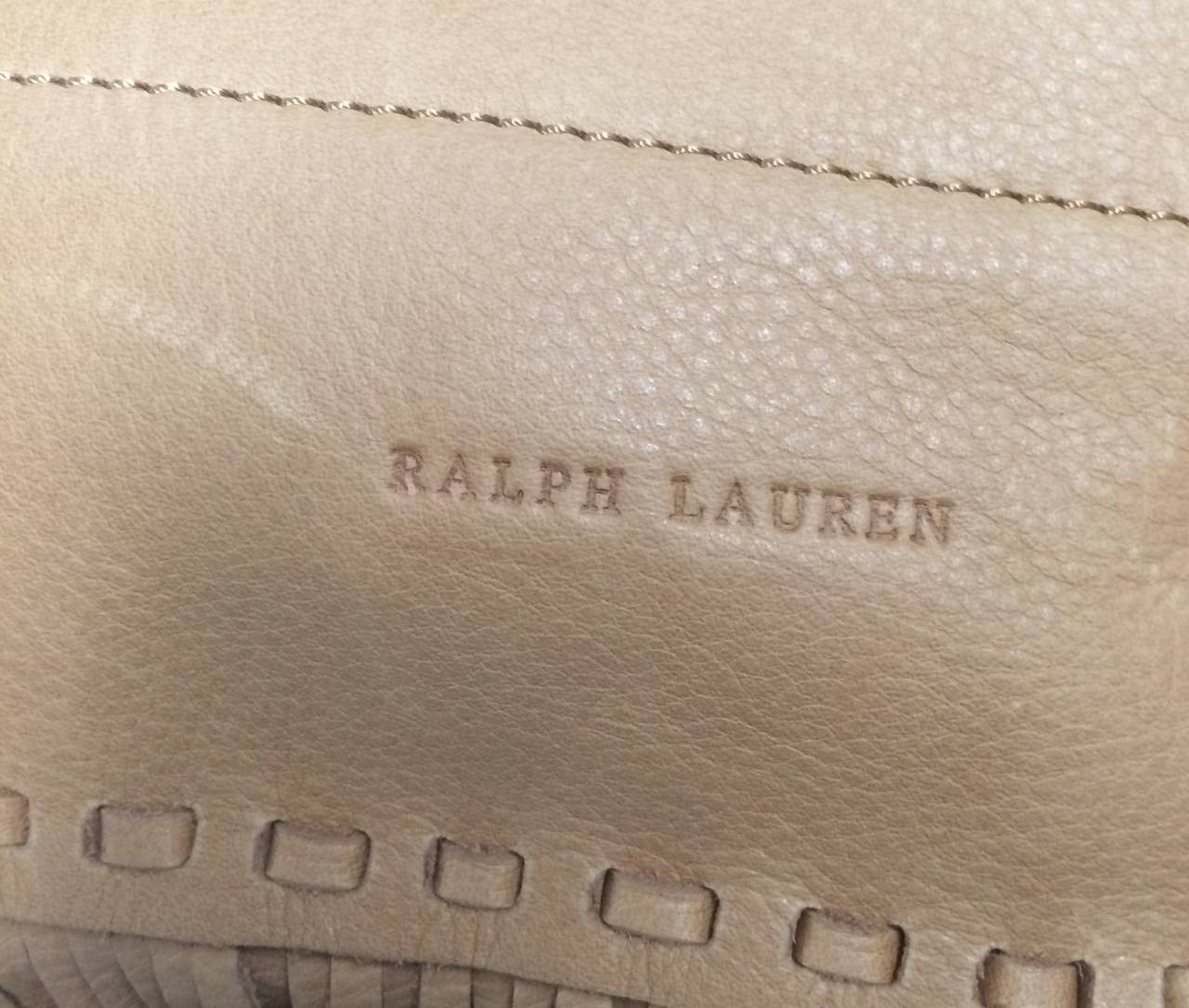 Ralph Lauren Multi Fringe Grained Leather Hobo 5