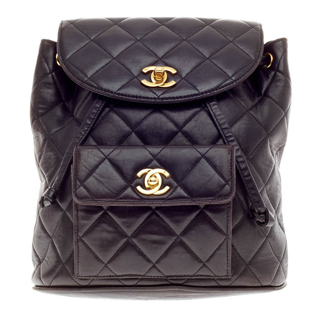Chanel Vintage Backpack Quilted Leather Small at 1stDibs