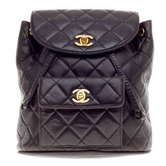 Chanel Vintage Backpack Quilted Leather Small