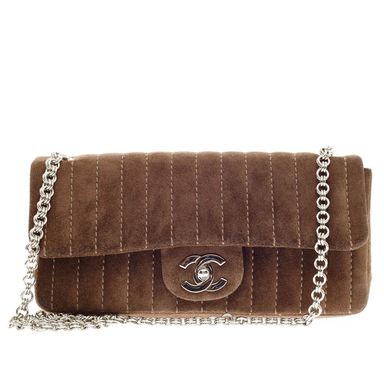 Chanel Mademoiselle Vertical Suede Small For Sale