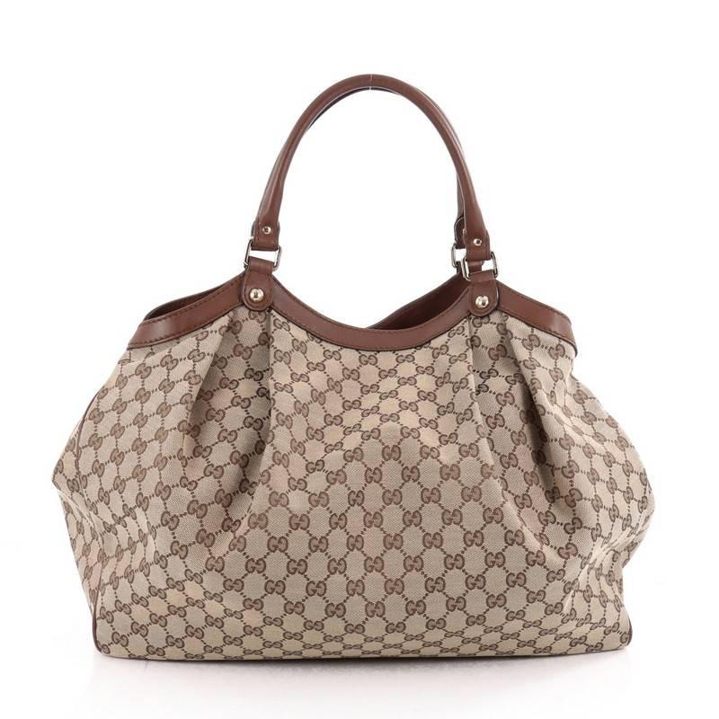 Gucci Sukey Tote GG Canvas Large In Good Condition In NY, NY