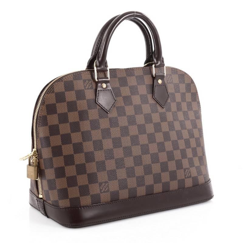 Black Louis Vuitton Vintage Alma Handbag Damier PM