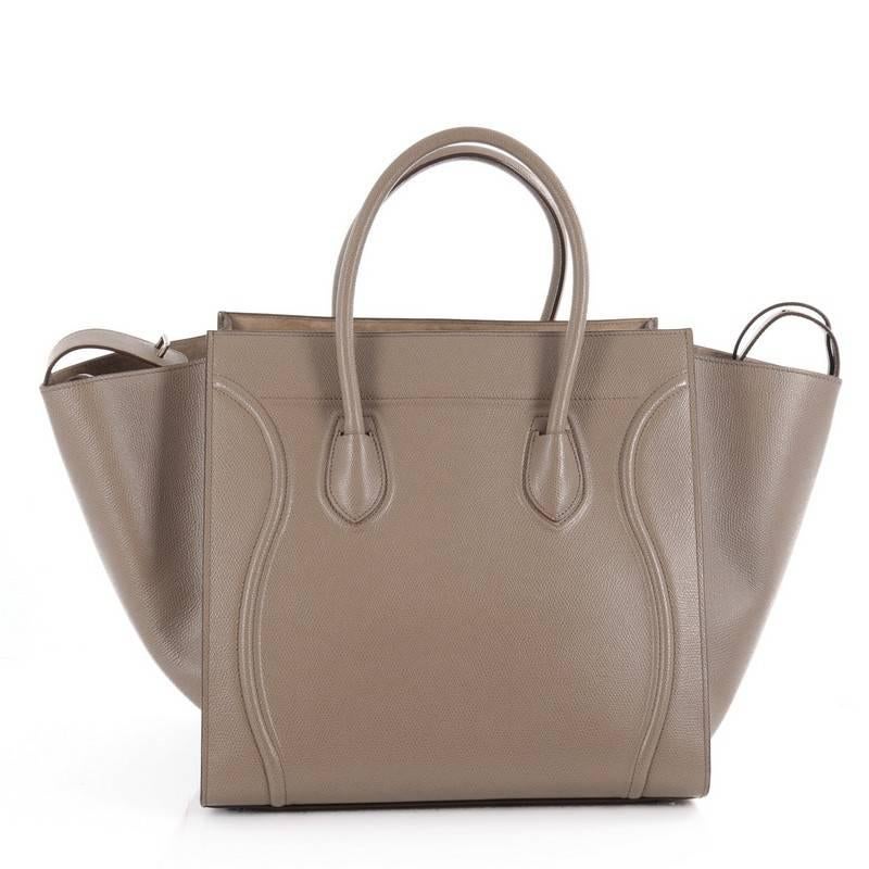 Celine Phantom Handbag Textured Leather Medium In Good Condition In NY, NY