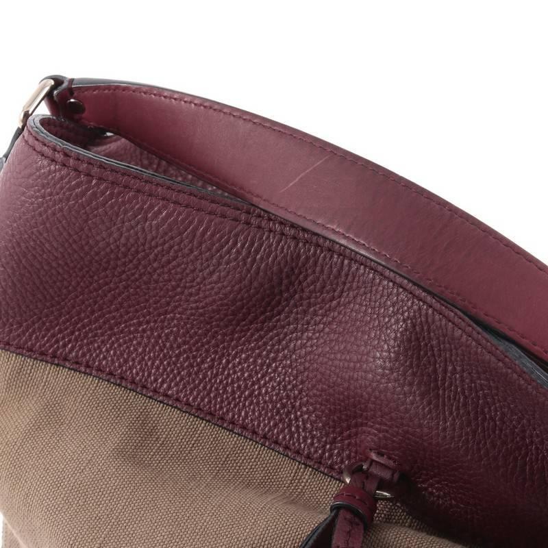 Burberry Susanna Tassel Hobo House Check Canvas Medium In Good Condition In NY, NY