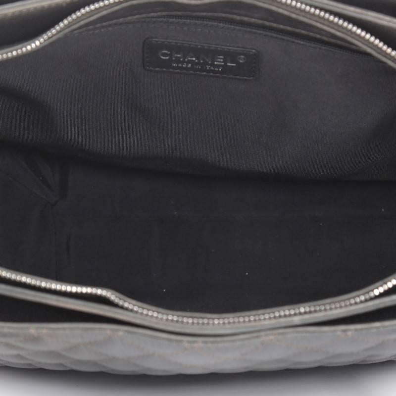 Black Chanel Rock in Rome Shopping Tote Quilted Goatskin Large