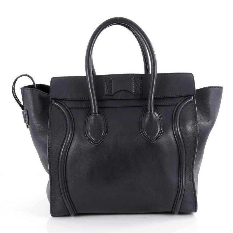 Celine Luggage Handbag Smooth Leather Mini In Good Condition In NY, NY