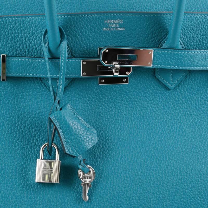 Hermes Birkin Handbag Turquoise Togo with Palladium Hardware 35 1