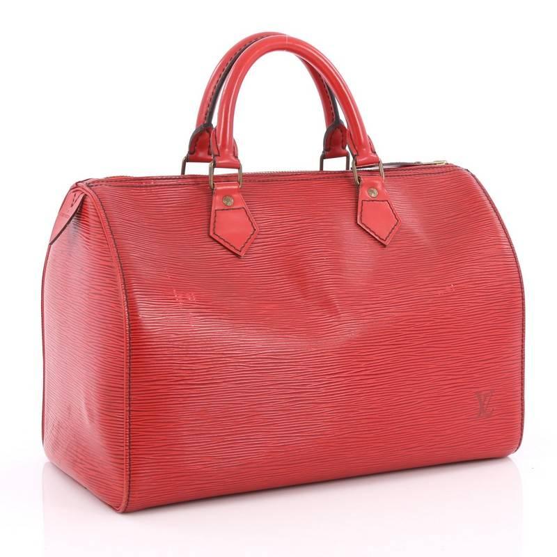 Red Louis Vuitton Speedy Handbag Epi Leather 30