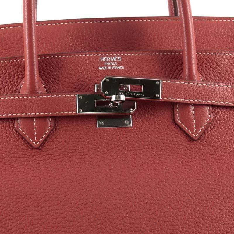 Hermes Birkin Handbag Sanguine Clemence with Palladium Hardware 40 1