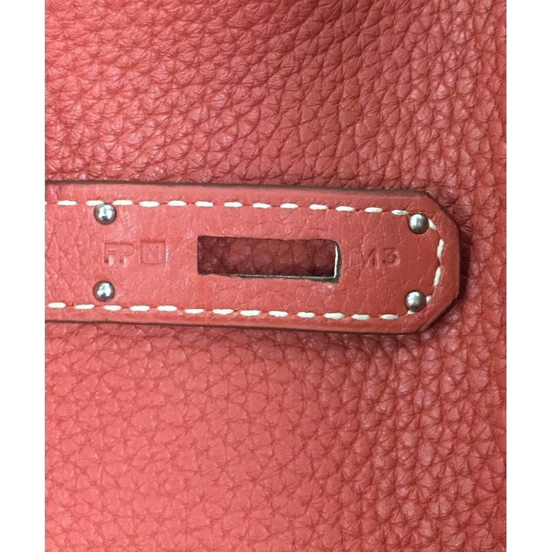Hermes Birkin Handbag Sanguine Clemence with Palladium Hardware 40 4