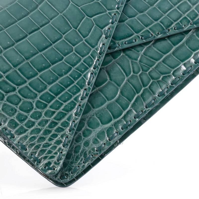 Bottega Veneta Piano Crisscross Clutch Crocodile Small 3
