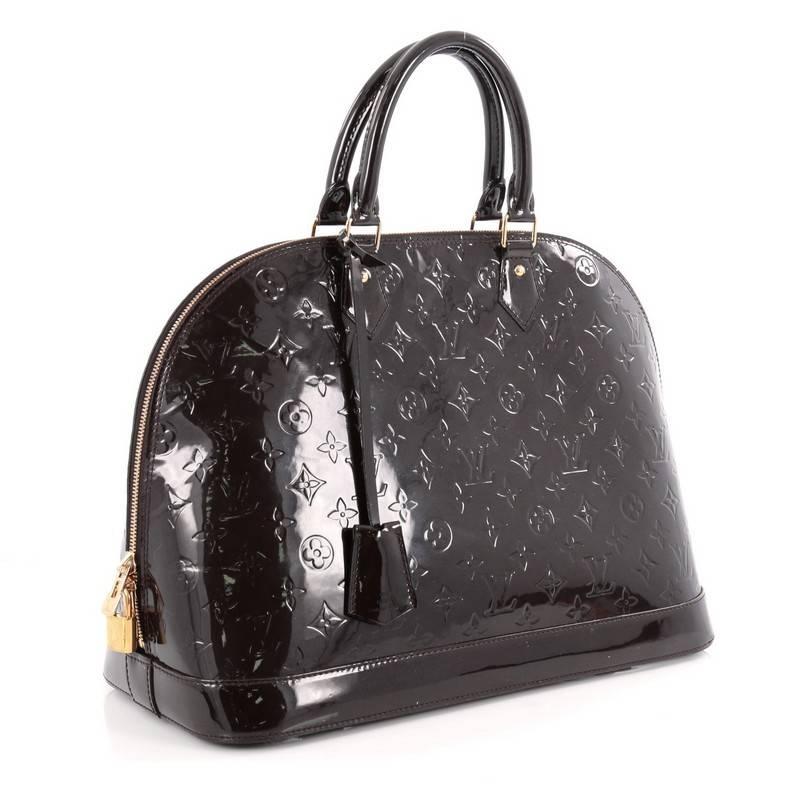 Black Louis Vuitton Alma Handbag Monogram Vernis GM