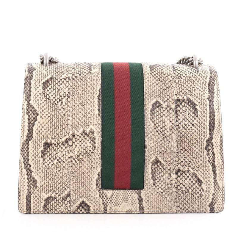 Gucci Web Dionysus Handbag Python Medium In Good Condition In NY, NY